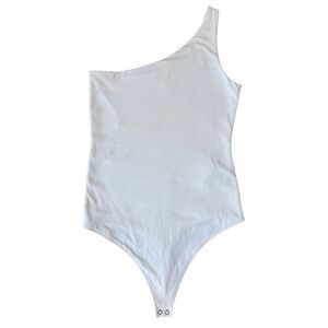 Abercrombie & Fitch Soft Collection White One Shoulder Bodysuit Size M